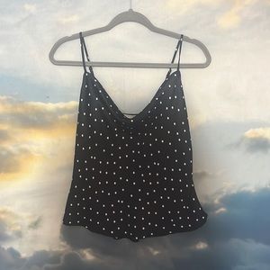 Abercrombie & Fitch- Black & White Polka Dot Satin Top